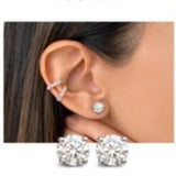 Piercing Encaixe 5 Zircônias Prata 925 Banho de ouro 18k